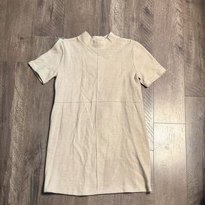 Zara Beige Short Sleeve Dress